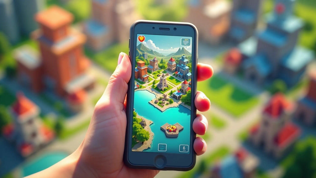 Casual strategy game with city building and resource management
