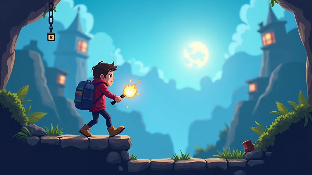 Action platformer game showing player character and level design